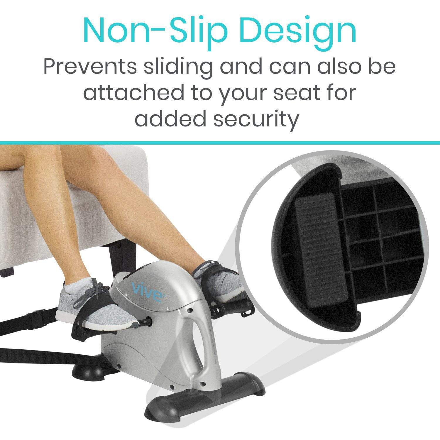 Vive Health - Open Box Pedal Exerciser with LCD, 12.5” Height, 4" Pedals, Chair Strap, App