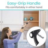 Vive Health - 32" Folding Suction Cup Reacher Brushed Aluminum, Trigger Grip