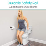 Vive Health - Adjustable Toilet Safety Rail, Padded Fitting w/no Drilling