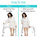 Vive Health - Bathroom Transfer Bench with Adjustable Aluminum Frame and Nonslip Design