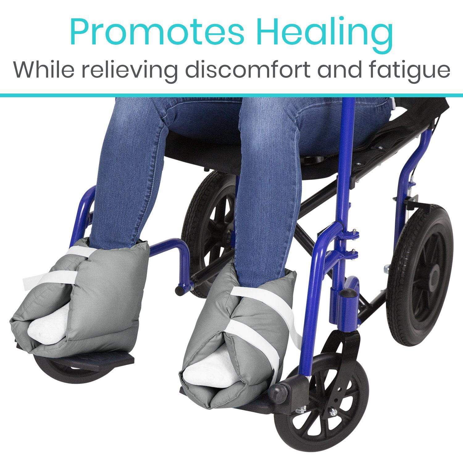 Vive Health - Heel Pillows, Dual Straps, Fiber Filling, Universal Size, 1 Pair