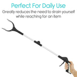 Vive Health - 32” Folding Reacher Grabber with 4" Rotating Claw - Supports up to 5 lbs