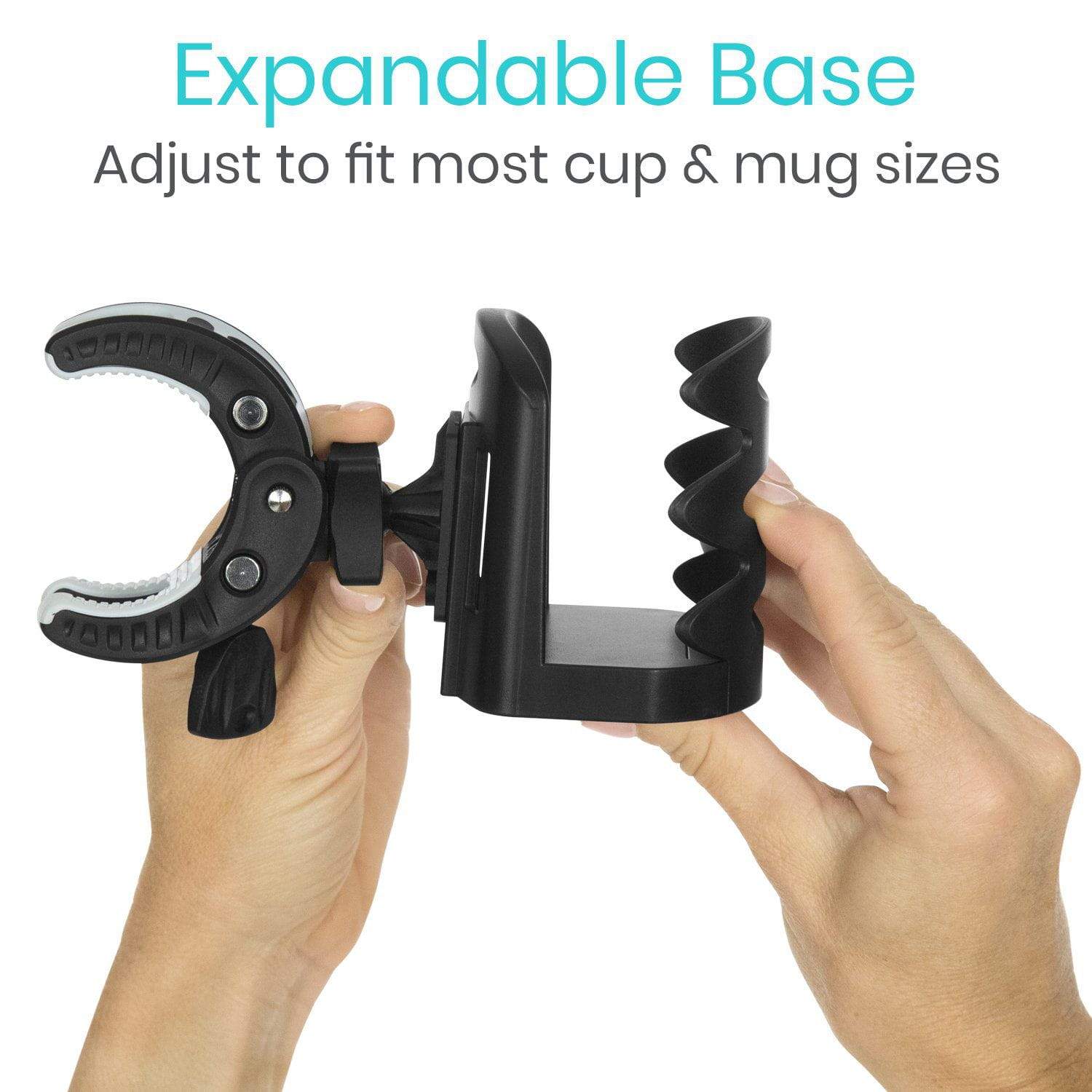 Vive Health - Clip-on Cup Holder, Nonslip Clamp, Expandable 3" Base