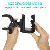 Vive Health - Clip-on Cup Holder, Nonslip Clamp, Expandable 3" Base