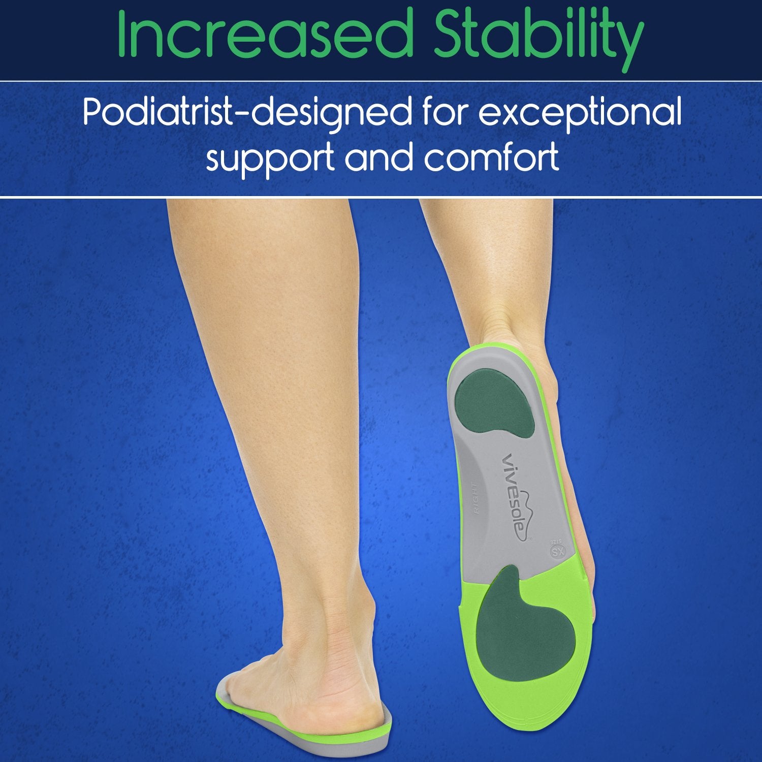 Vive Health -  Plantar Plus - Full Length Insoles - Firm Foam Support