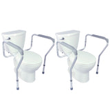 Vive Health - 2 Adjustable Toilet Safety Rails, Padded Fitting w/no Drilling