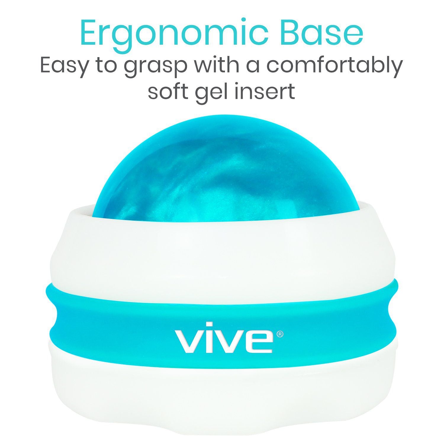 Vive Health - Pack of 2, Massage Roller Ball, 2" with Silicone Grip