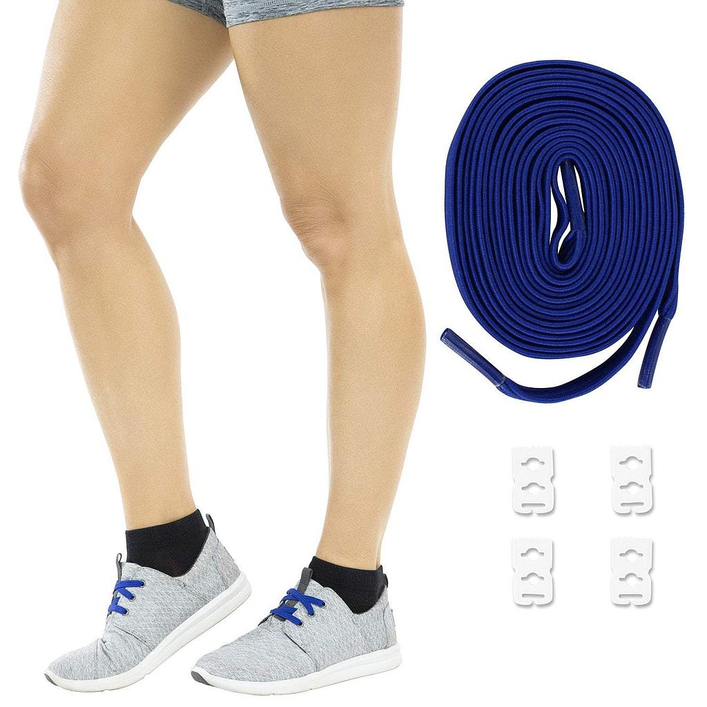 Vive Health - Elastic Shoe Laces, No-Tie Option, 6mm Standard Flat, Two Pairs with Clips