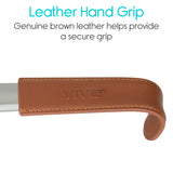 Vive Health - 16” Metal Shoe Horn, Stainless Steel with Leather Grip pack of 2