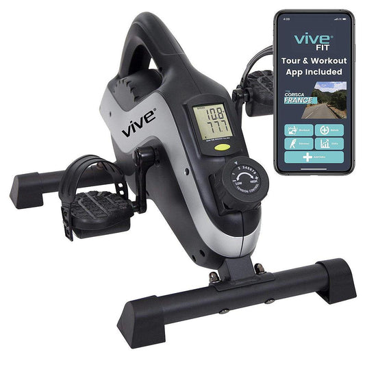 Vive Health - Magnetic Pedal Exerciser with Smart App, 9.1" Height, 8 Tension Levels