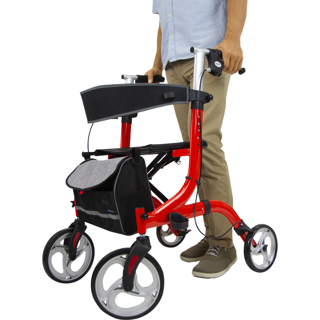 Vive Health - 4-Wheel Rollator Walker, 300 lbs Weight Capacity (2 Pack)