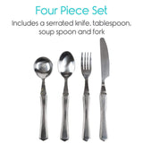 Vive Health - Weighted Utensil Set, Stainless Steel, Deep Spoons, 4pc - Weight Capacity 300lbs