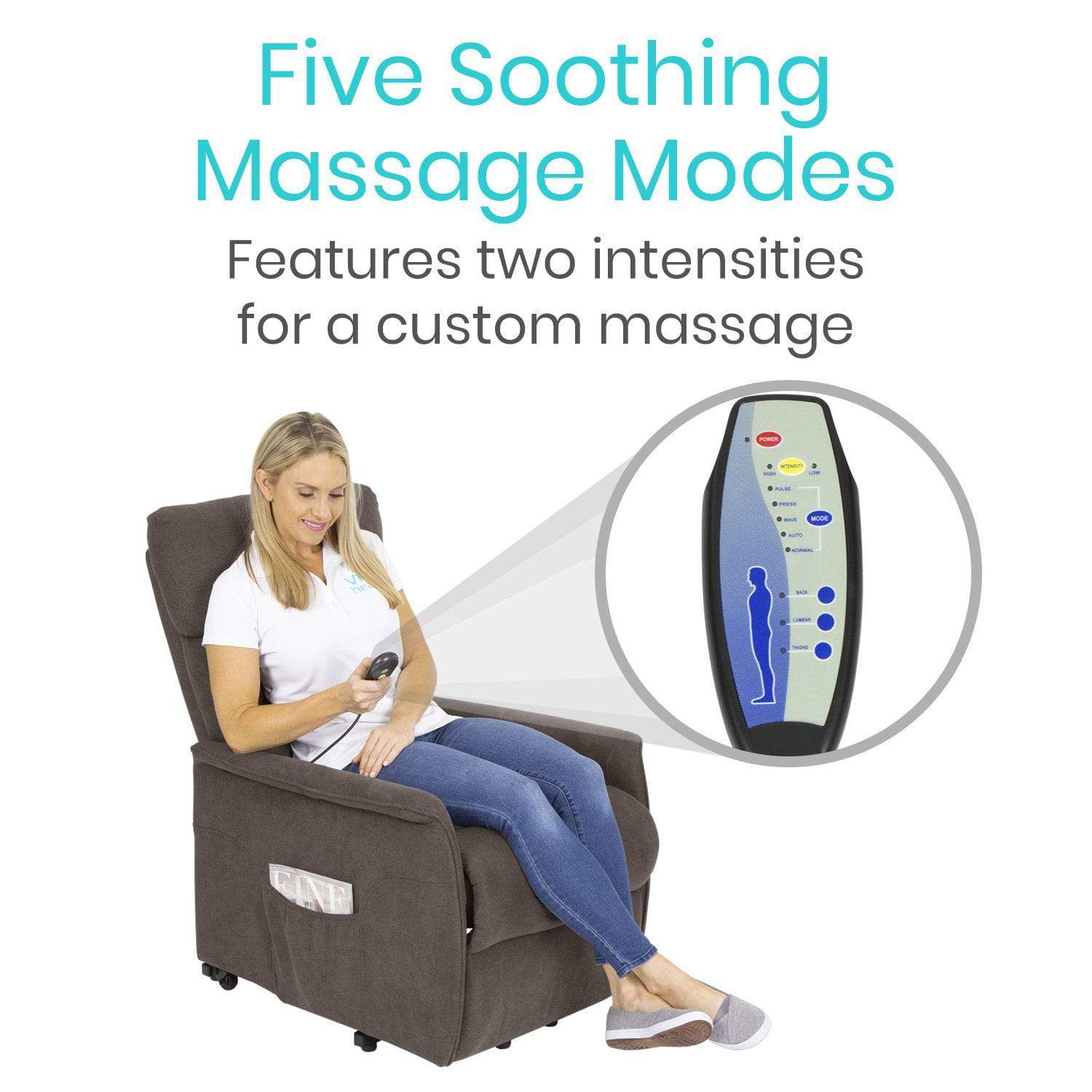 Vive Health - Open Box  Lift Chair, 5 Massage Modes, Quiet & Smooth, Classic Brown