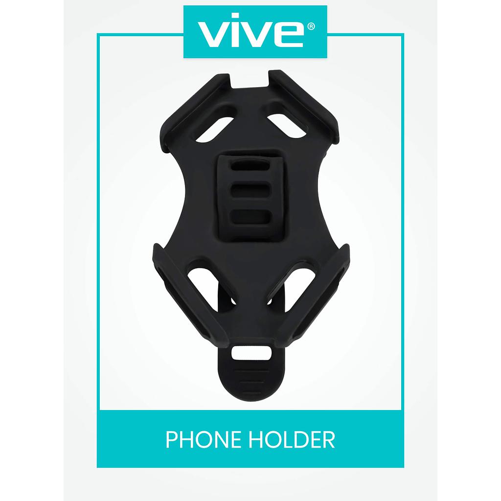 Vive Health - Phone Holder with Silicone Mount for Mobility Aids, Max Phone Size: 6" X 3"