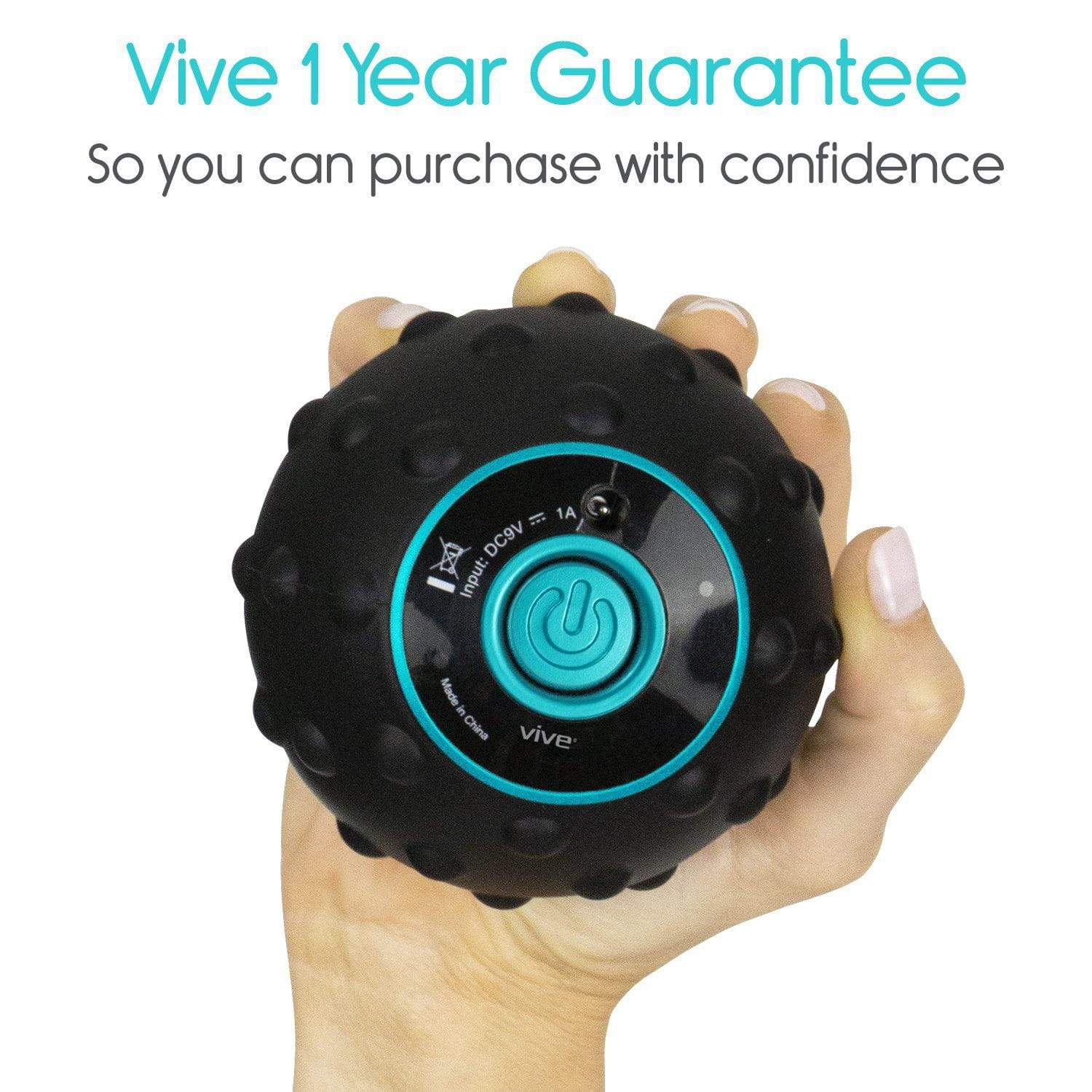 Vive Health - 3.5" Vibrating Massage Ball with Heat, Textured Silicone