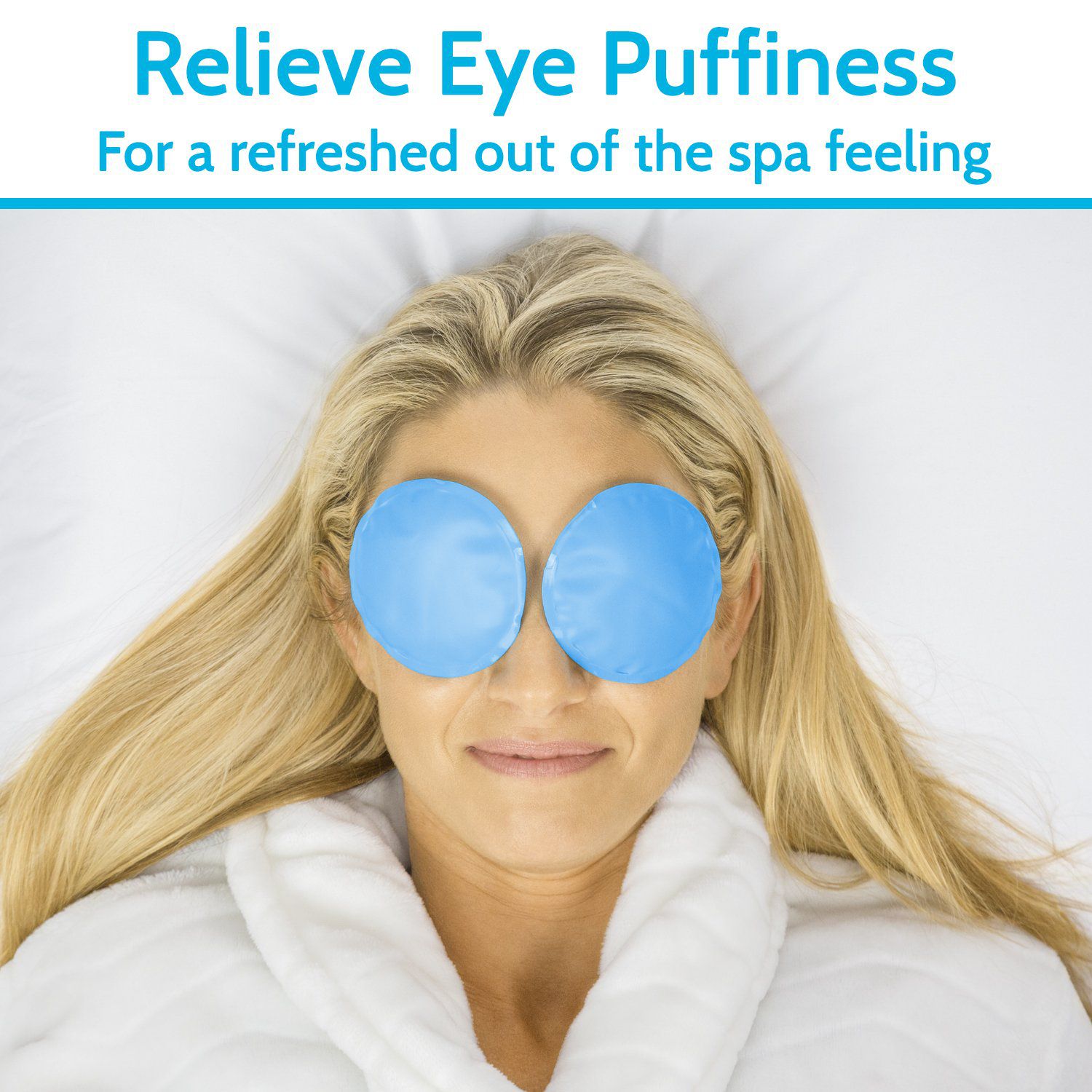 Vive Health - Ice Eye Mask, Flexible, Non-Toxic Gel with Straps, Includes 2 Round Packs