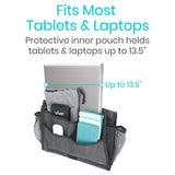 Vive Health - Bedside Caddy, 13.5" Wide, Mesh Pockets, Extra-Long Flap