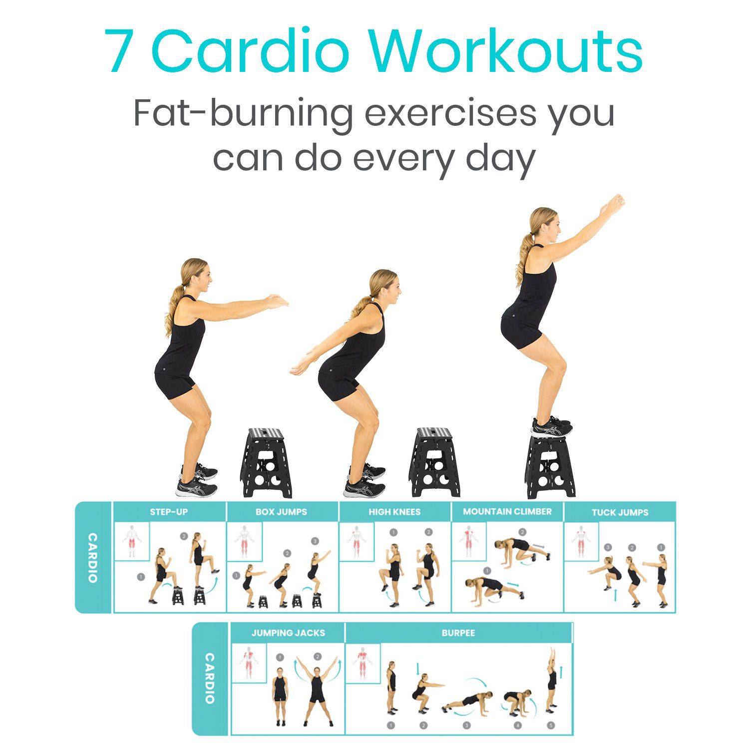 Vive Health - Bodyweight Workout Poster, Full Color, One-Sided, Laminated