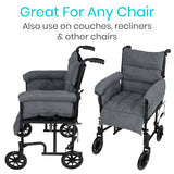 Vive Health -  Full Wheelchair Cushion, Fiberfill, Velvet, Grey