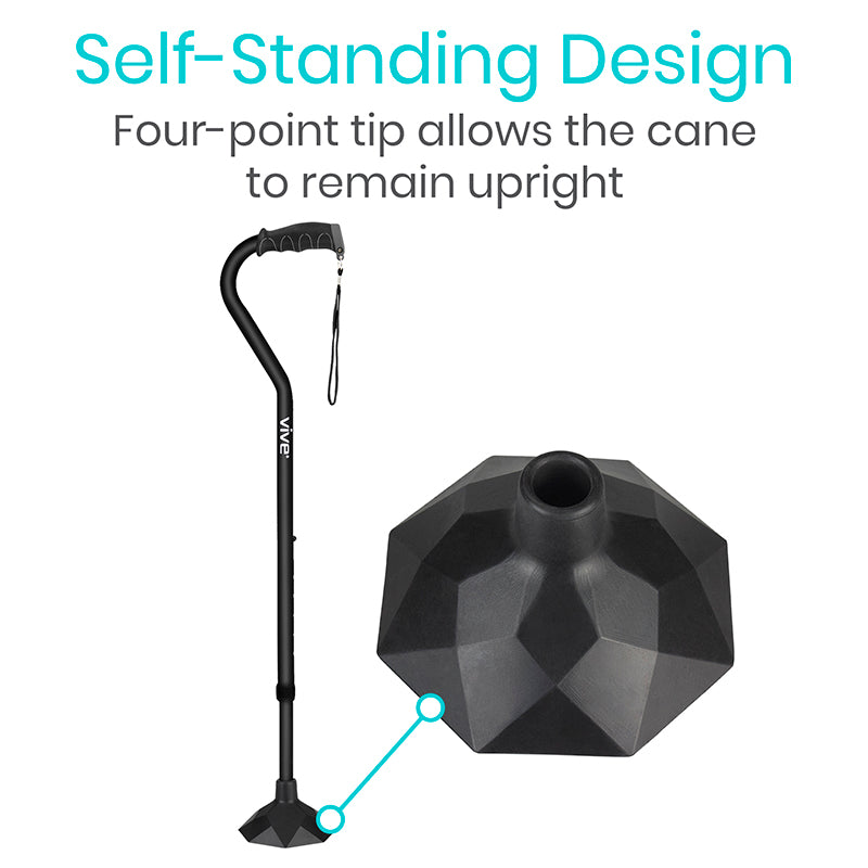 Vive Health - Standing Dome Cane Tip, .75" Replacement, Compact Base