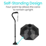 Vive Health - Standing Dome Cane Tip, .75" Replacement, Compact Base