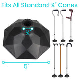 Vive Health - Standing Dome Cane Tip, .75" Replacement, Compact Base