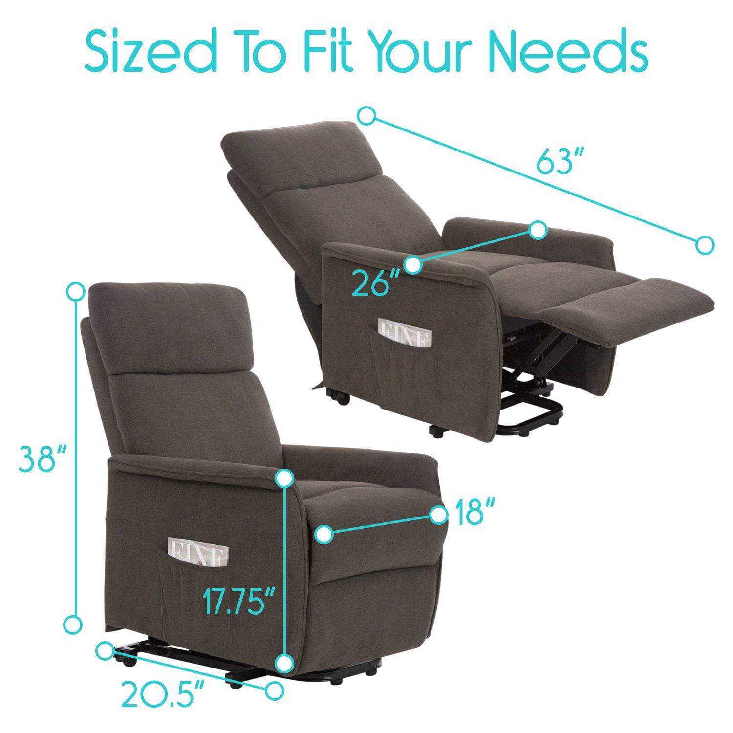 Vive Health - Open Box  Lift Chair, 5 Massage Modes, Quiet & Smooth, Classic Brown
