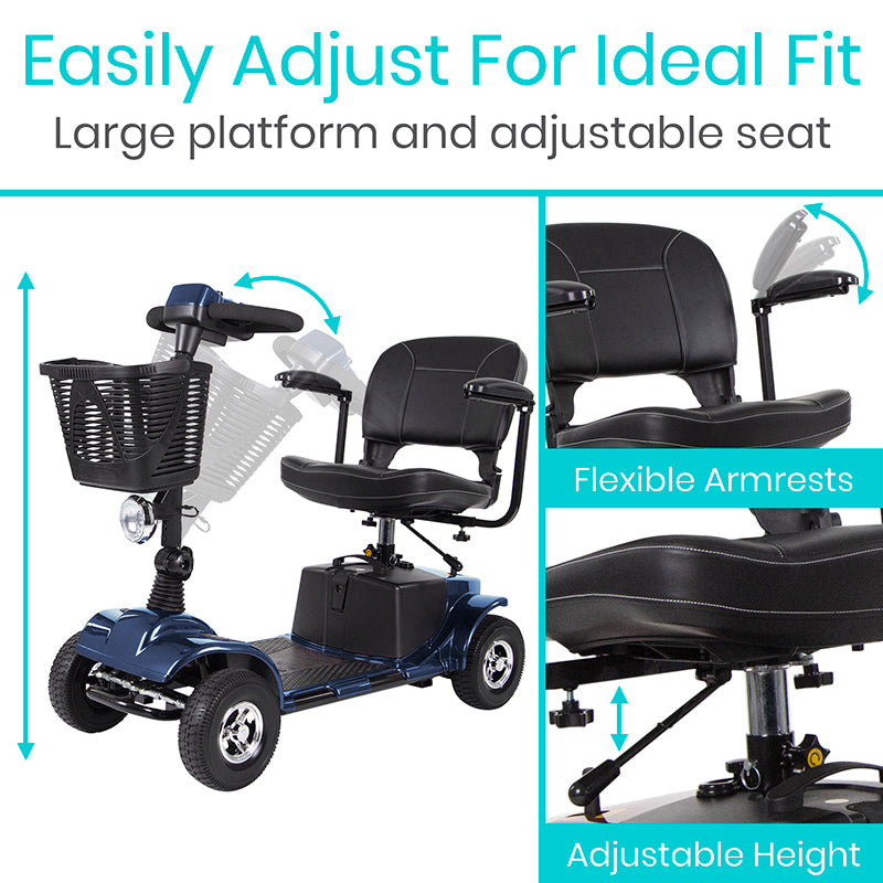 Vive Health - Midclass Mobility Scooter, 15.5M Range, Delta Tiller, 298lbs