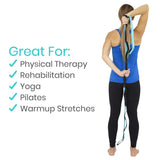 Vive Health - Stretch Strap, 75" with 10 Loops, Nylon Material, Includes Guide and Carry Pouch, Teal