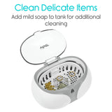 Vive Health - Ultrasonic Cleaner, Large Tank with Tray, Watch Stand