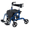 Vive Health - Four Wheel, Aluminum Wheelchair Rollator Hybrid, 300lbs Weight Capacity