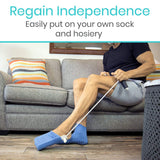 Vive Health - Sock Assist with Adjustable Cord and Soft Foam Handles, 200lbs Weight Capacity,