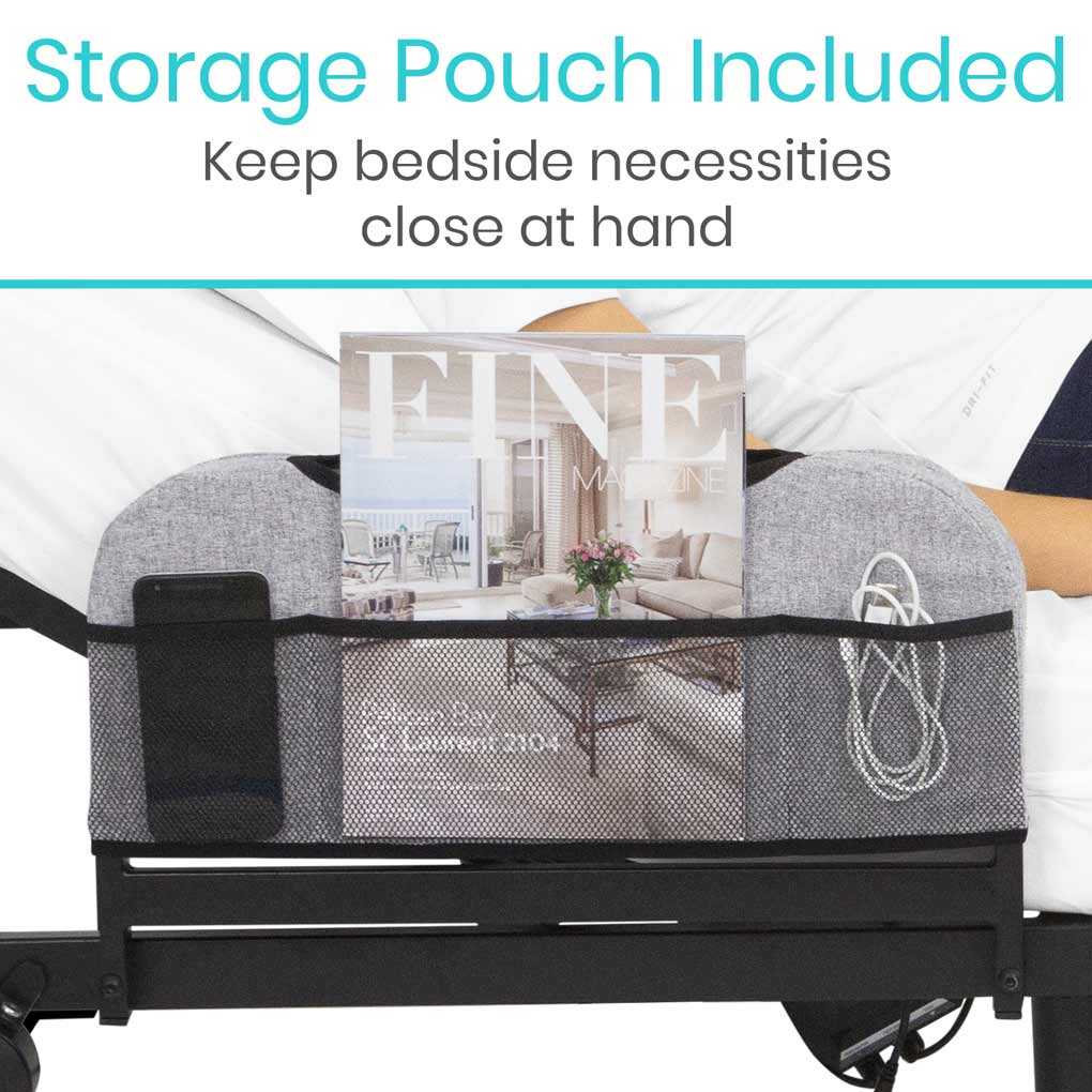 Vive Health - Electric Bed Frame, Dual Motors, Wireless Remote, USB Ports, Twin