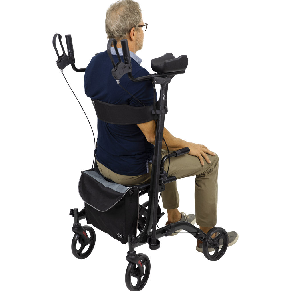 Vive Health - Folding Aluminum Frame 2 Upright Walkers, Adjustable up to 46”, 300 lbs Capacity