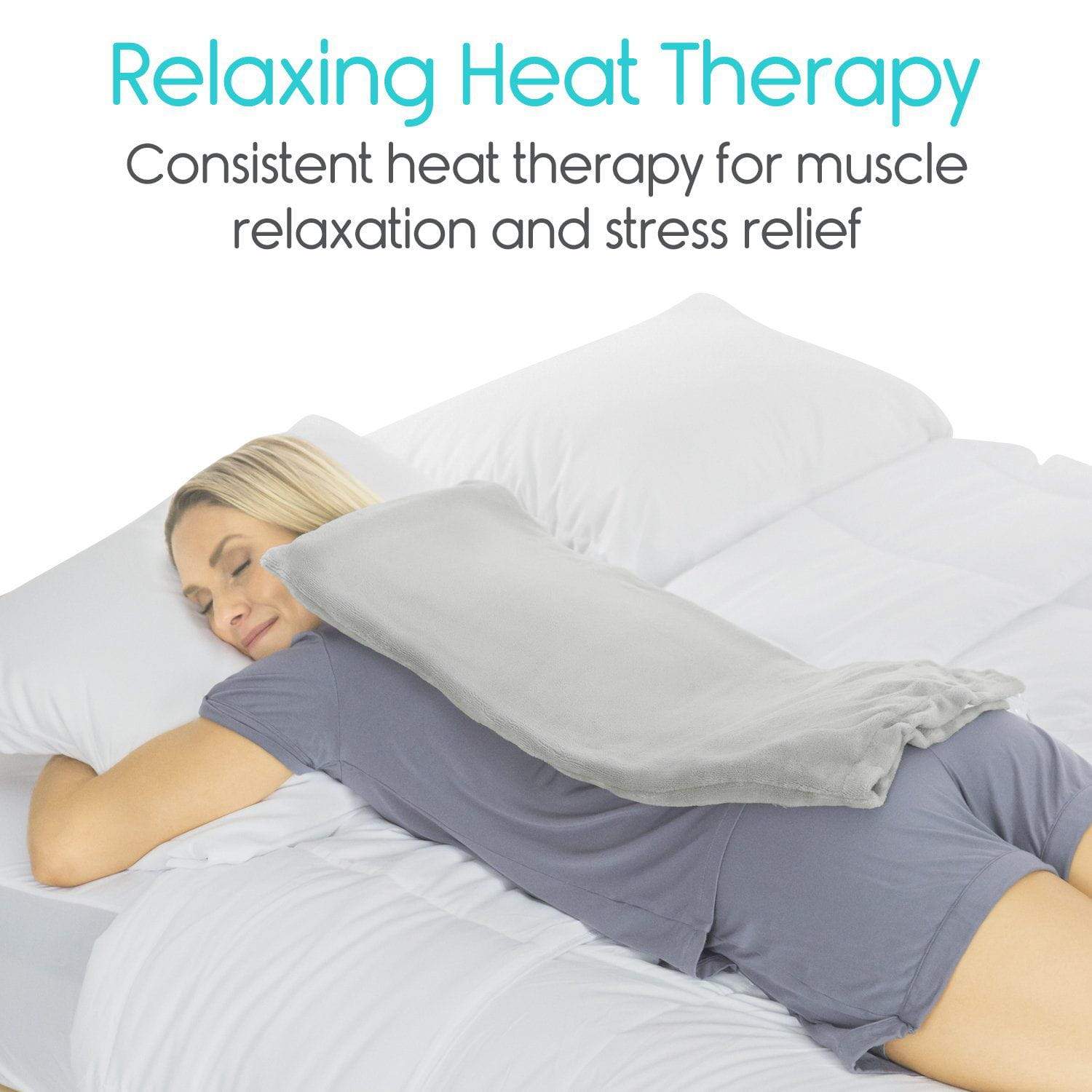 Vive Health - Heating Pad, 4 Heat Settings, Moisture Sheet, Plush Cover, 9’ Cord, 12" x 24"