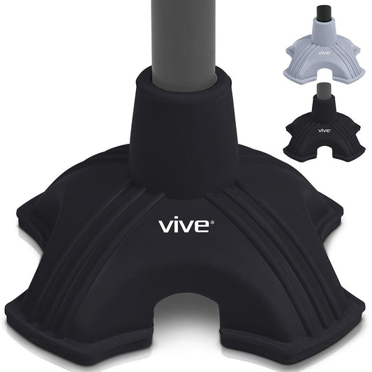 Vive Health - 4-Wheel Rollator Walker, 300 lbs Weight Capacity, Black, Grey