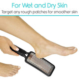 Vive Health - Pedicure Foot File, Curved Stainless Steel with Carry Bag