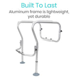 Vive Health - Toilet Safety Frame with Crossbar, 26.5” Wide Nonslip Rails, Supports Up to 300 lbs