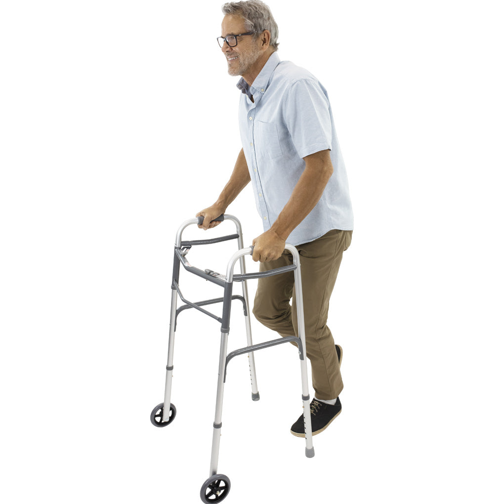 Vive Health - Economy Walker with Wheels, Supports up to 250lbs