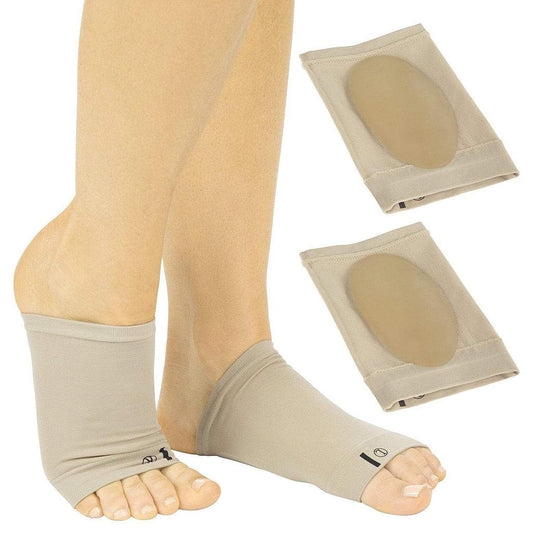 Vive Health - 1 Pair Arch Sleeves w/ Gel Pads, Compression Blend, Washable