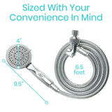 Vive Health - Handheld Shower Head with 5 High-Pressure Spray Modes and Pause Function, 6.5’ Flex Hose