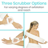 Vive Health - Dual-Sided Back Scrubber, Jute Mitt, Loofah Pad with Hanging Loops