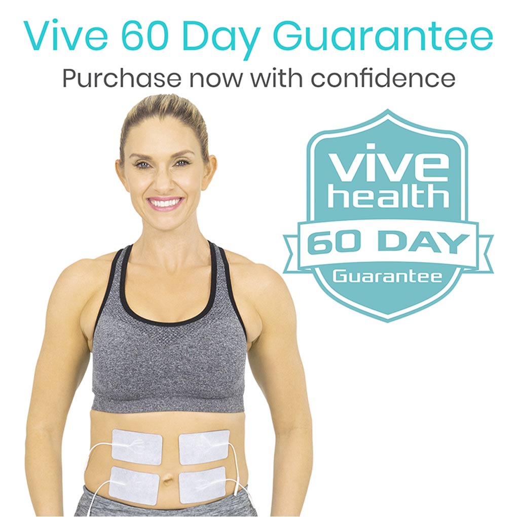 Vive Health - TENS Unit Replacement Pads, 2" x 4" Fabric, PreGelled, 2mm Lead, Pack of 40