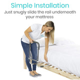 Vive Health - Compact Bed Rail with Dropdown Feature, Anchor Strap, Fits Any Bed