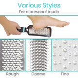 Vive Health - Pedicure Foot File Set, 3 Coarseness Grades, Stainless Steel with Carry Bag