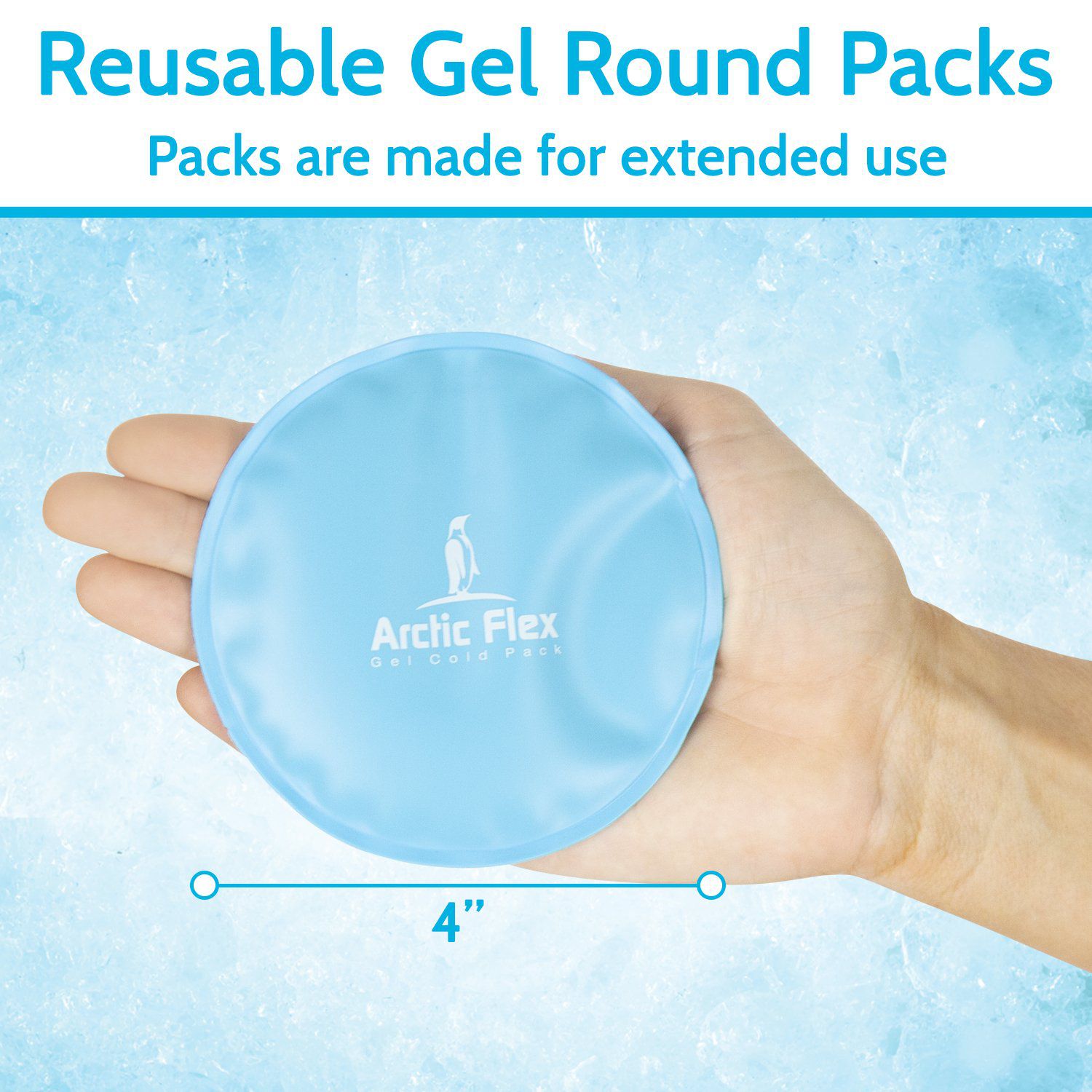 Vive Health - Round Hot/Cold Ice Packs, 4" Nontoxic Gel, Soft Cover