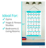 Vive Health - Yoga Poster, 57 Poses, Laminated Finish