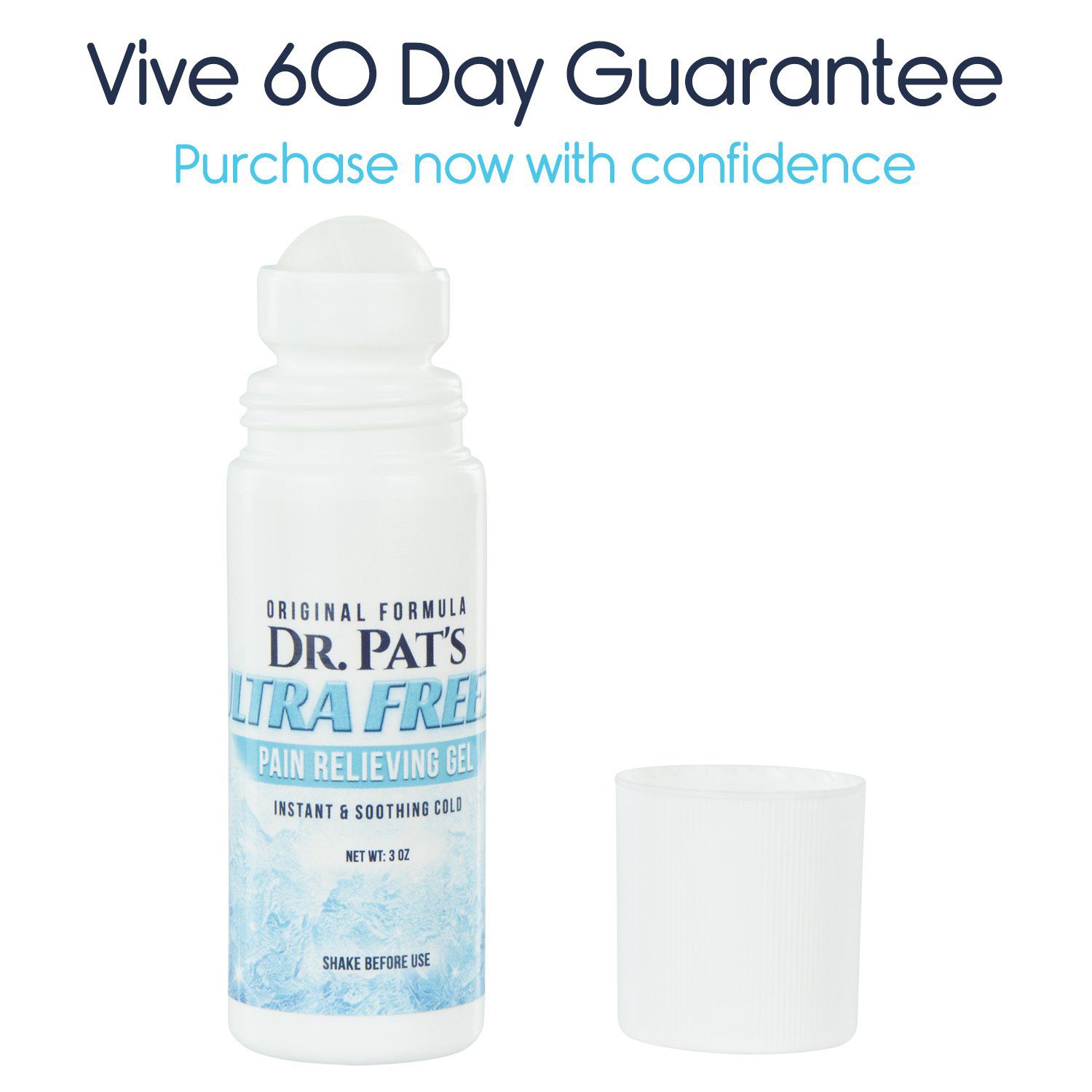 Vive Health - Ultra Freeze Pain Cream, Cool Gel, Made in USA, 3 oz Roll-On - Supports up to 400 lbs