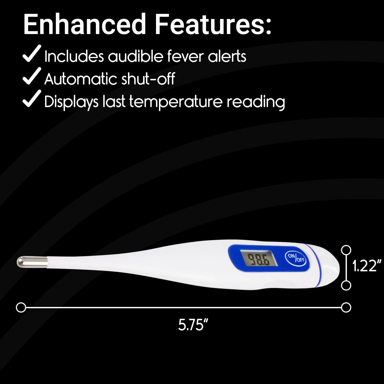 Vive Health - One Touch Oral Digital Thermometer with case