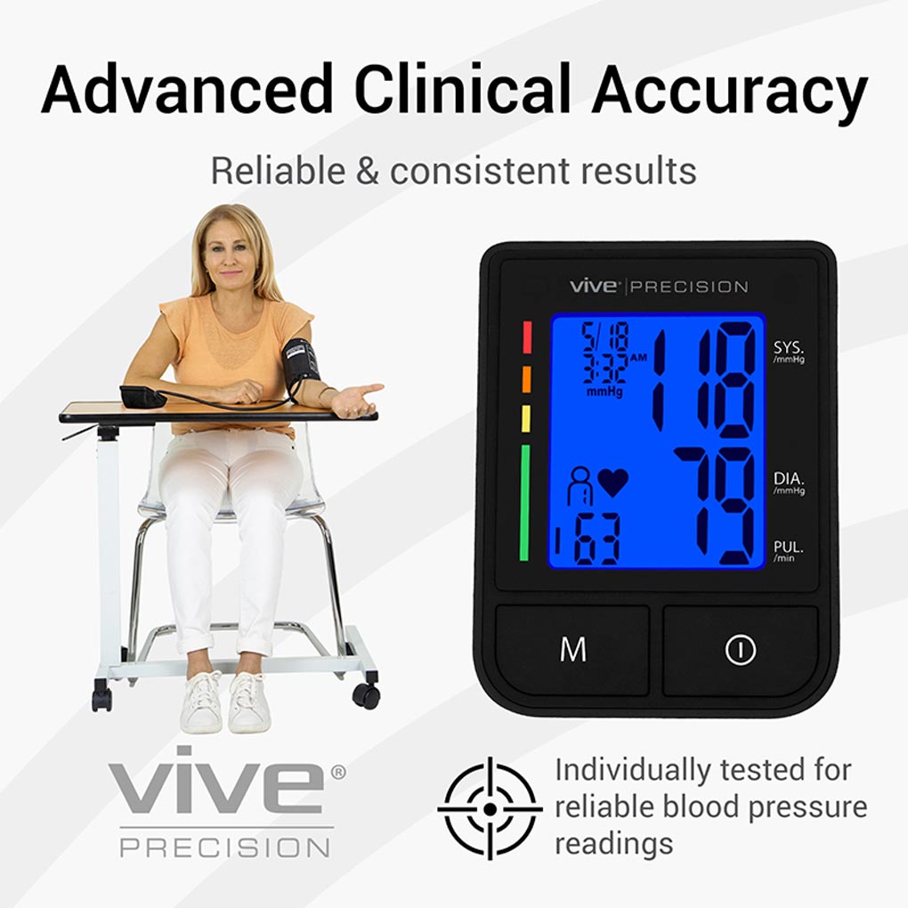 Vive Health -  Compact Blood Pressure Monitor with Smart App, with Adjustable Cuff